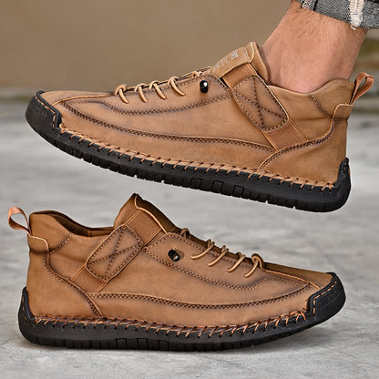 Casual Slip On Loafers, Handmade Leather Men Shoes, Breathable Leather Shoes, Fashion Moccasins, Men Flats, Tooling Shoe