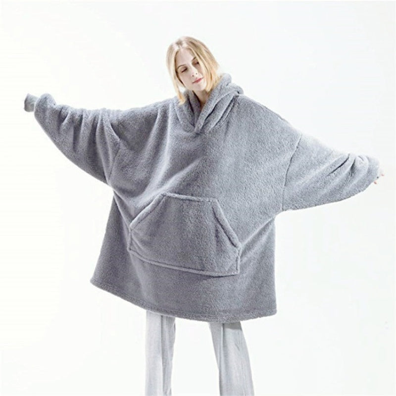 Thick Warm Hooded Outer Wear Women Winter Pullover Soft Double Fleece Jacket Unisex Long Hoodies Fo 6