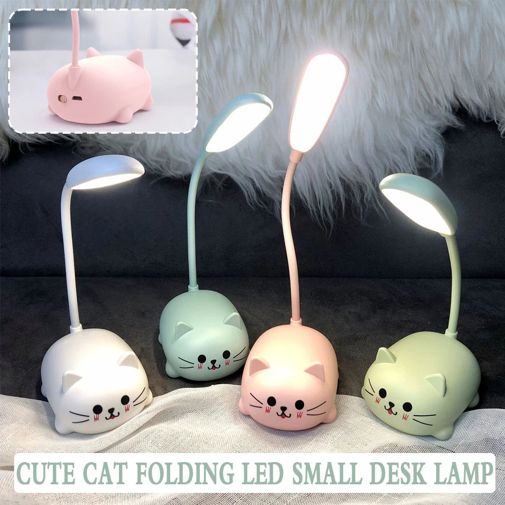 USB Charging Cute Pet Pig Night Light, Folding LED Table Lamp, Bedside Decor for Learning and Reading