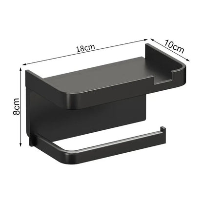 Plastic Toilet Paper Holder with Phone Storage, Kitchen Towel Placement, Seasoning Rack for Bathroom Wall