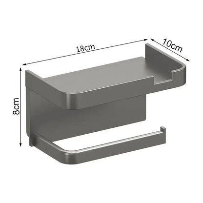 Plastic Toilet Paper Holder with Phone Storage, Kitchen Towel Placement, Seasoning Rack for Bathroom Wall