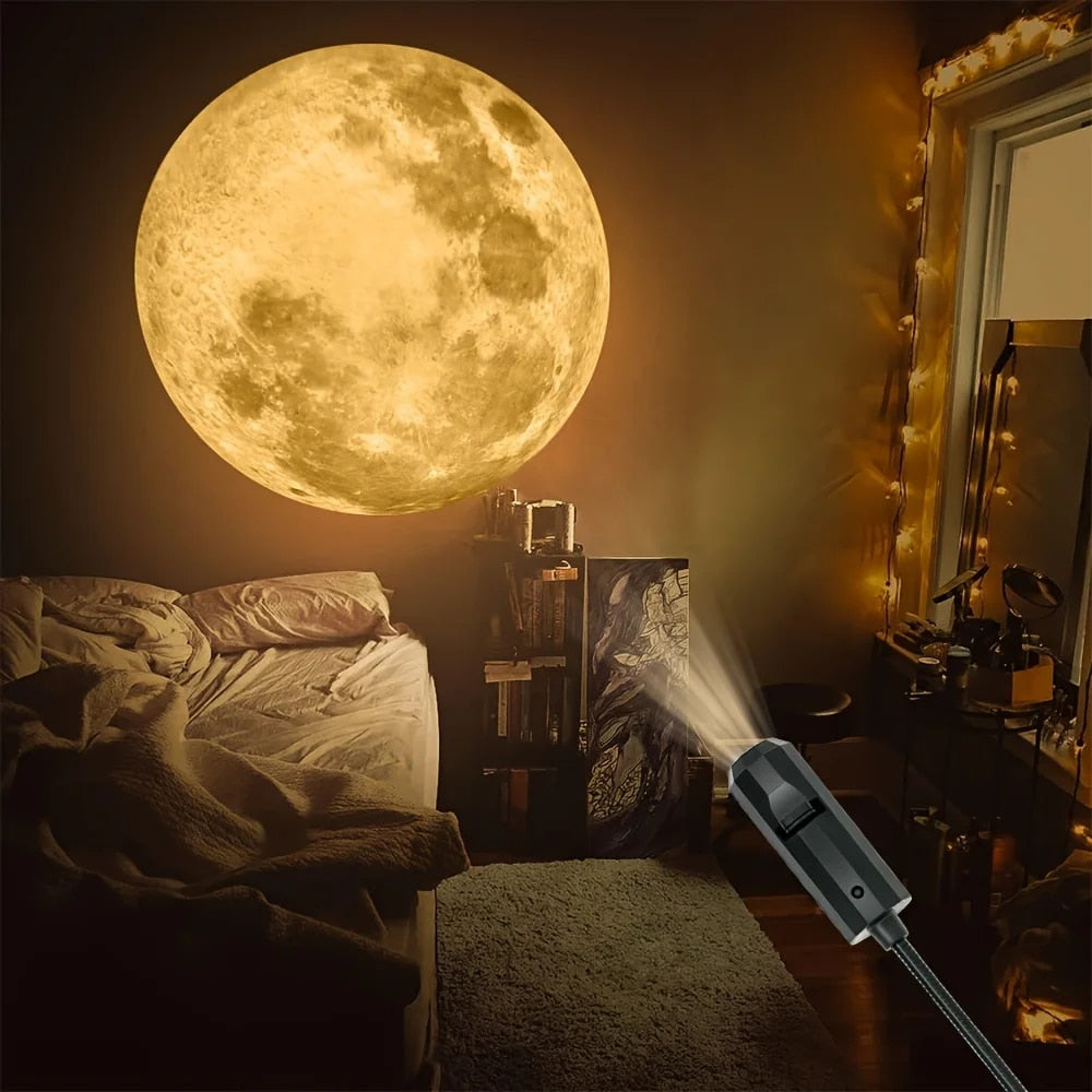 Projection Atmosphere Light, USB Ceiling Moon Earth for Home Decor