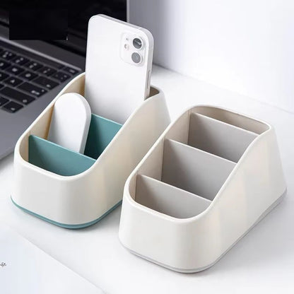 Remote Control Holder, Trapezoidal Storage Box, TV Remote Organizer, Phone Stationery Organizer for Hotel Supplies