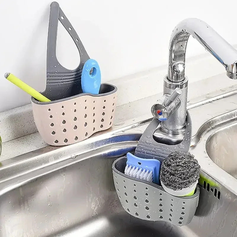 Home Storage Drain Basket Adjustable Kitchen Sink Holder Hanging Drain Basket Soap Sponge Shelf Acc 3