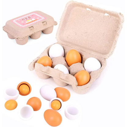 Kids Play Kitchen Toys Wooden Egg Pretend Play Food Set Baby Early Learning Cooking Toy Set 1