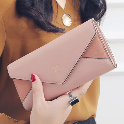 Designer Leather Long Wallet For Women By Aliwood 3 Fold Envelope Clutch With Money Clip And Phone  6