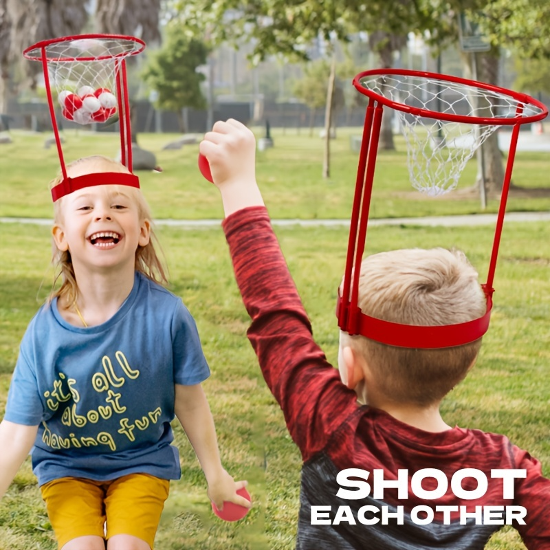 Adjustable Basketball Net Headband For Kids And Adults Head Hoop Carnival Game With 20 Balls 1