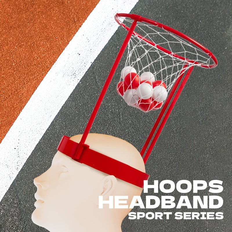 Adjustable Basketball Net Headband For Kids And Adults Head Hoop Carnival Game With 20 Balls 2