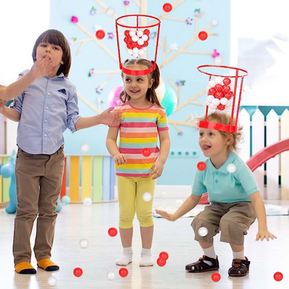 Adjustable Basketball Net Headband For Kids And Adults Head Hoop Carnival Game With 20 Balls 4