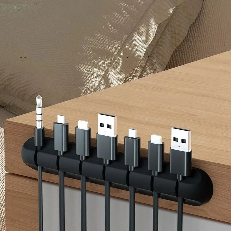 SelfAdhesive Cord Manager For Power Cords Mouse Headset And Data Cables Silicone Desktop Cable Orga 2