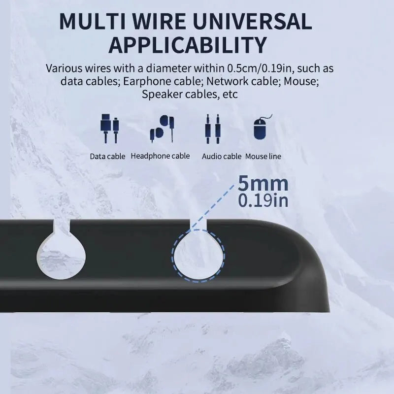 SelfAdhesive Cord Manager For Power Cords Mouse Headset And Data Cables Silicone Desktop Cable Orga 5