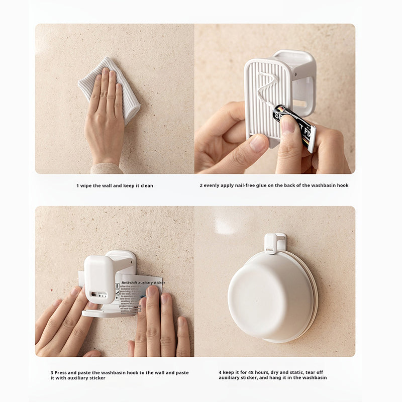 Lazy Corner Washbasin Hook Toilet Bathroom No Drilling Wall Mounted Adjustable Bathtub Washbasin St 5