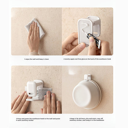 Lazy Corner Washbasin Hook Toilet Bathroom No Drilling Wall Mounted Adjustable Bathtub Washbasin St 5