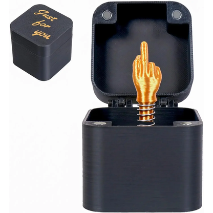 Middle Finger in Box - Funny Desk Decor Gag Gift, Novelty Office Toy for Halloween, Christmas & Birthday