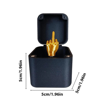 Middle Finger in Box - Funny Desk Decor Gag Gift, Novelty Office Toy for Halloween, Christmas & Birthday