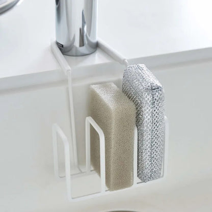 Household Kitchen Faucet Drain Rack Steel Wire Ball Sponge Storage Rack, Cleaning Brush Storage Sink Hanging Basket Rack