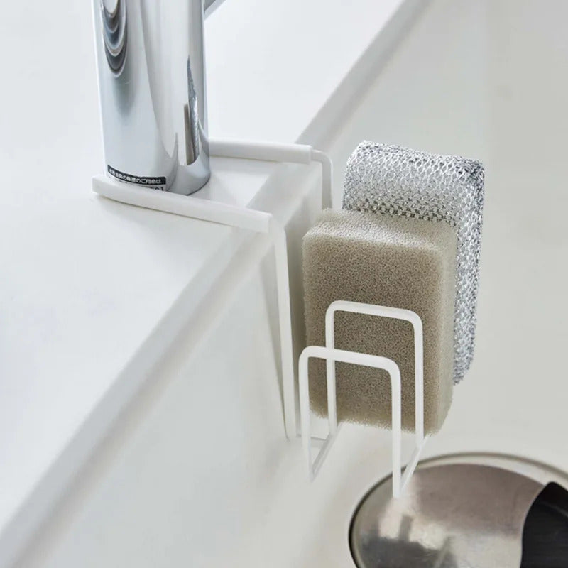 Household Kitchen Faucet Drain Rack Steel Wire Ball Sponge Storage Rack, Cleaning Brush Storage Sink Hanging Basket Rack