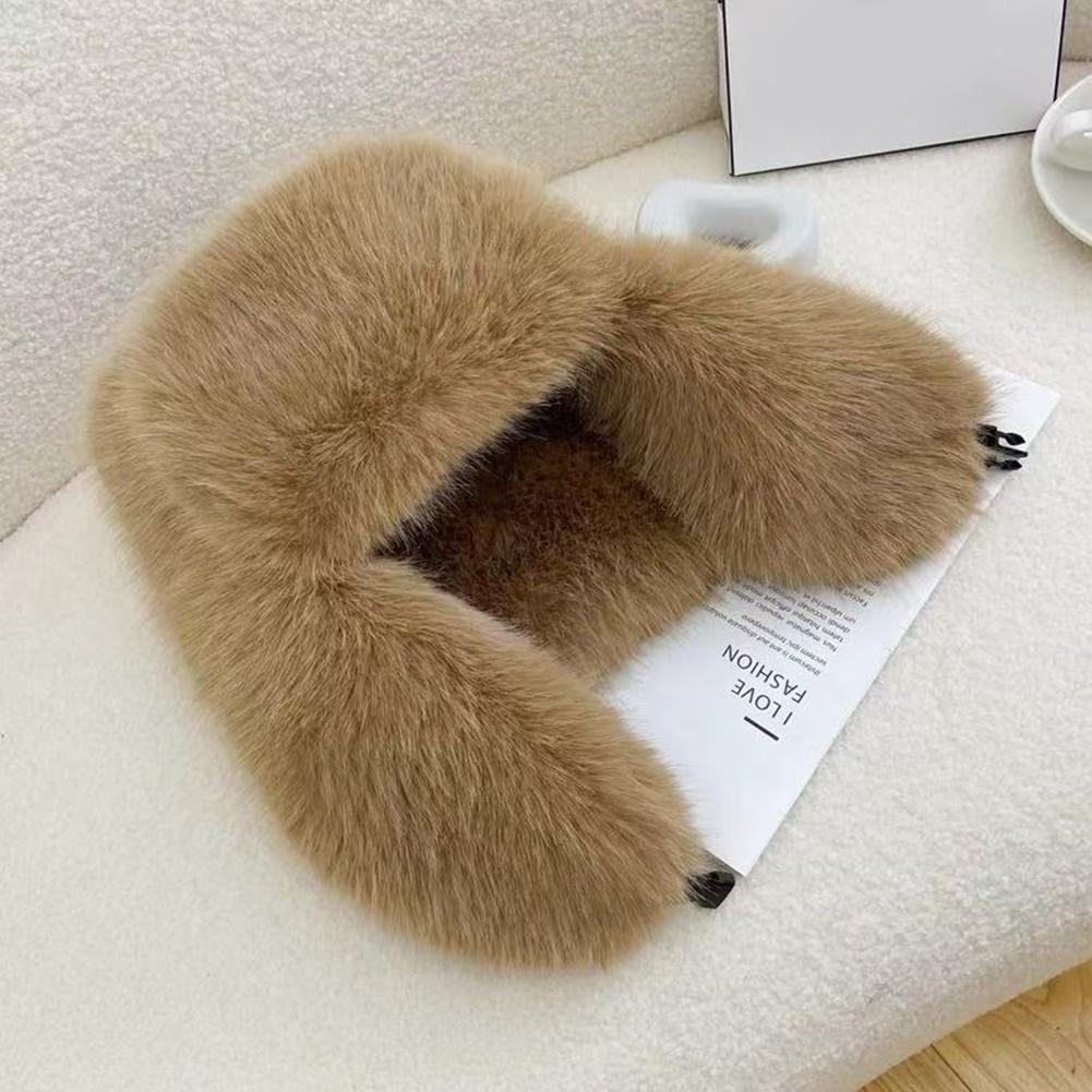 Windproof Warm Earmuffs, Faux Fur Bomber Hat for Men and Women, Thickened Russian Earflap Protection Cap