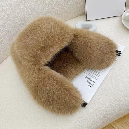 Windproof Warm Earmuffs, Faux Fur Bomber Hat for Men and Women, Thickened Russian Earflap Protection Cap
