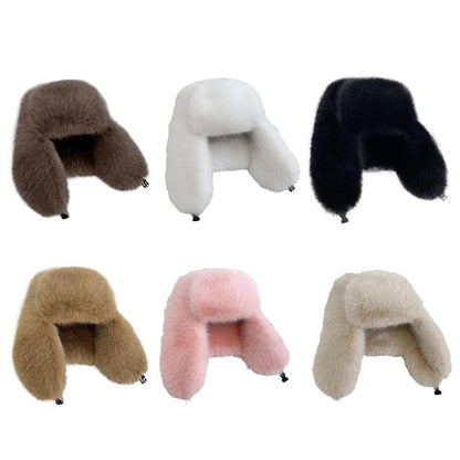 Windproof Warm Earmuffs Faux Fur Bomber Hat For Men And Women Thickened Russian Earflap Protection  2