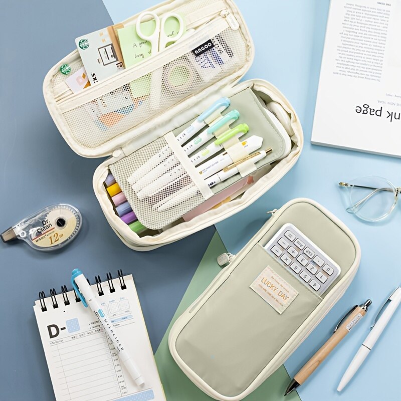 Big Capacity Pencil Case for Office College School Storage, Large Pouch Holder Box Organizer for Teen Girls