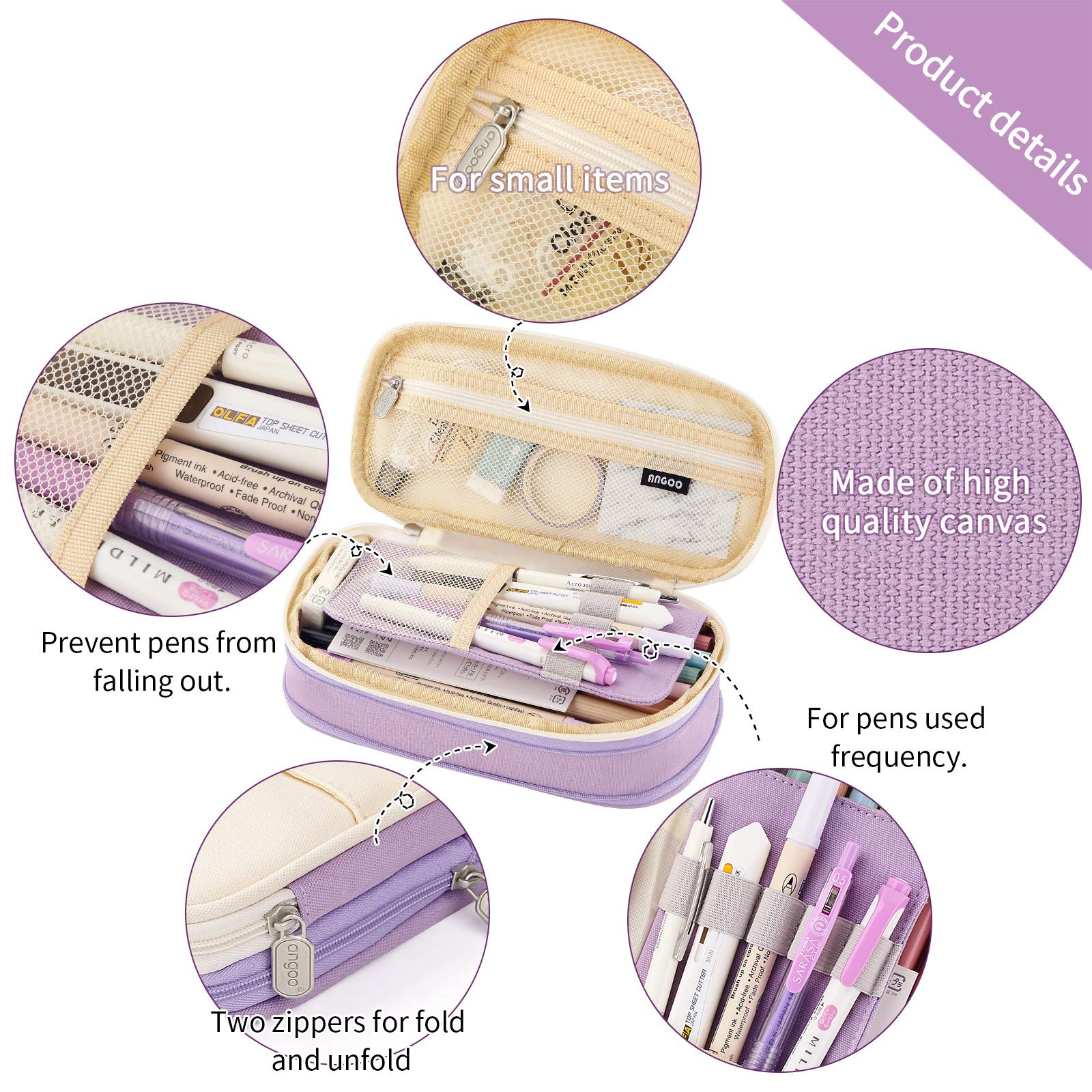 Big Capacity Pencil Case For Office College School Storage Large Pouch Holder Box Organizer For Tee