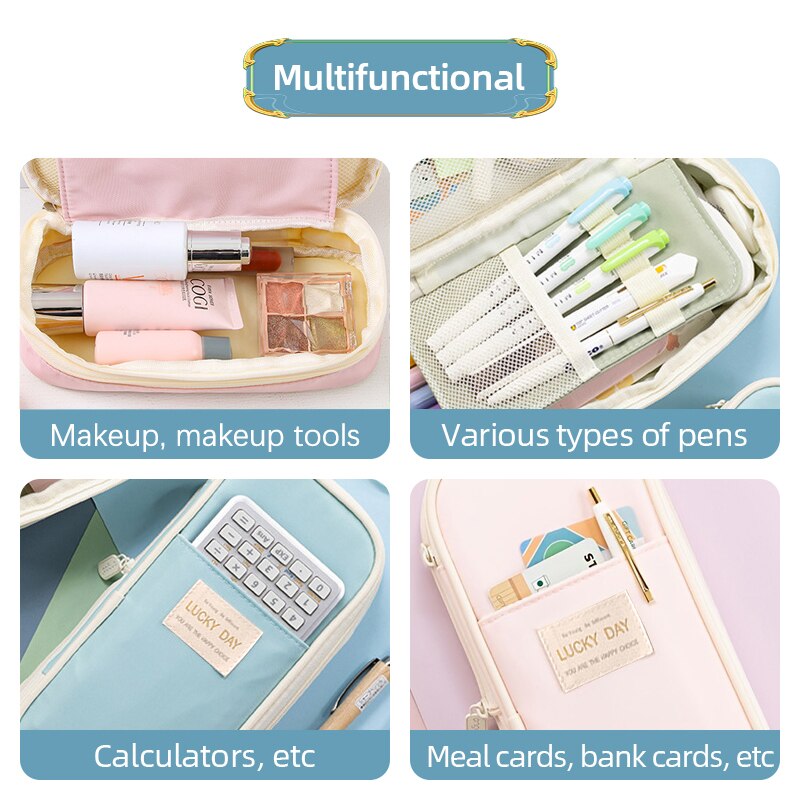Big Capacity Pencil Case For Office College School Storage Large Pouch Holder Box Organizer For Tee