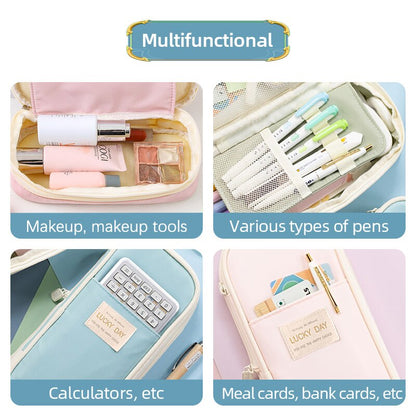 Big Capacity Pencil Case For Office College School Storage Large Pouch Holder Box Organizer For Tee