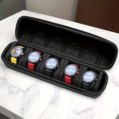 5 Slot Watch Case Hard Shell Travel Organizer With Pillow Inserts 5