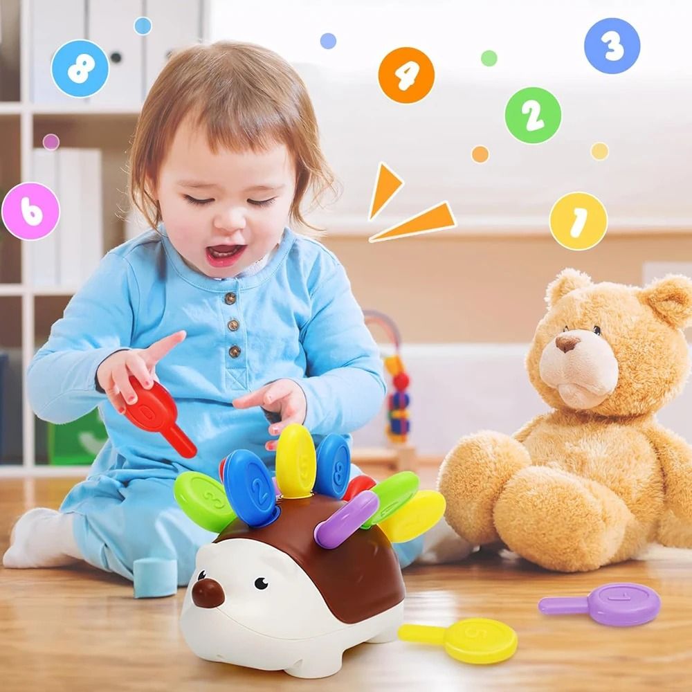 Hedgehog Montessori Toy For Fine Motor Skills Counting And Sensory Learning 3