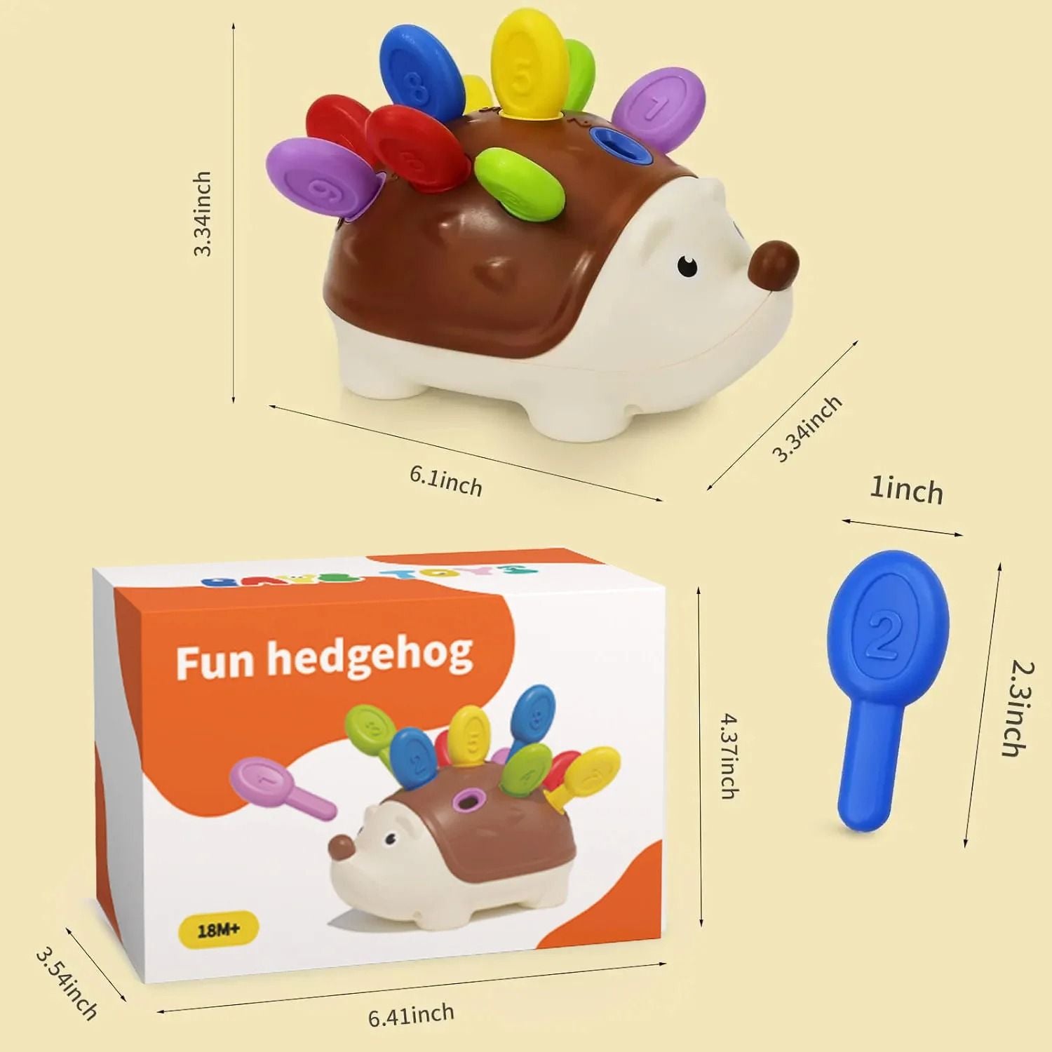 Hedgehog Montessori Toy For Fine Motor Skills Counting And Sensory Learning 6