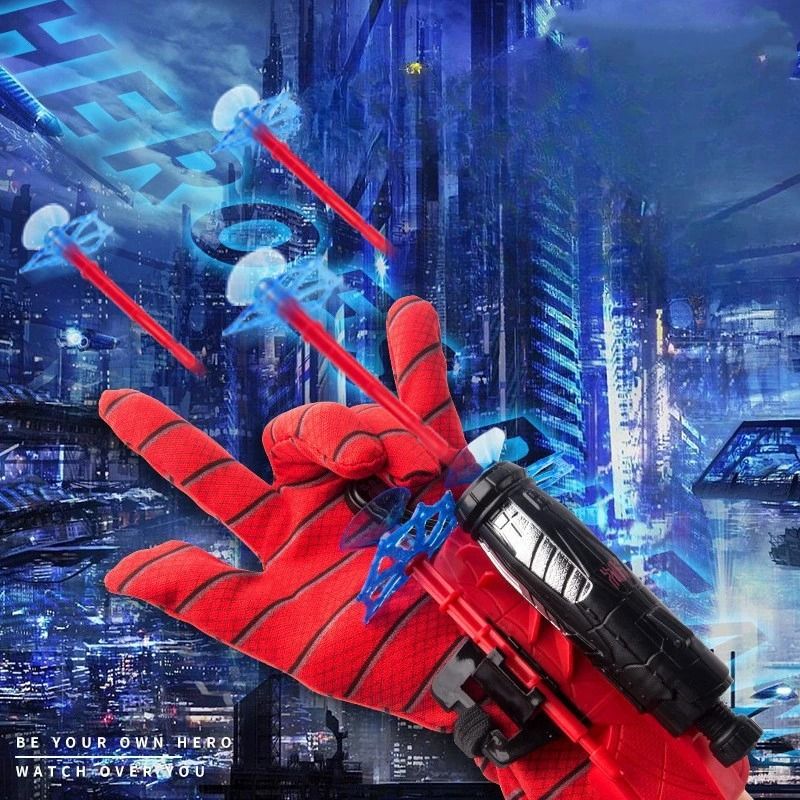 Disney SpiderMan Hero Launcher Rotating Soft Bullet Gun Suction Cup Toy For Kids 4