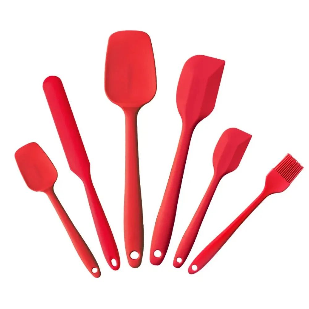 6 Piece Silicone Spatula Set Food Grade Heat Resistant Non Stick Baking And Cooking Tools 7