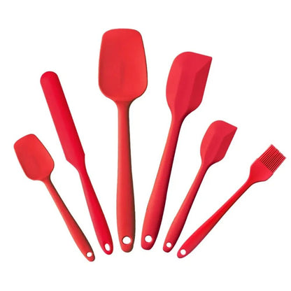 6 Piece Silicone Spatula Set Food Grade Heat Resistant Non Stick Baking And Cooking Tools 7