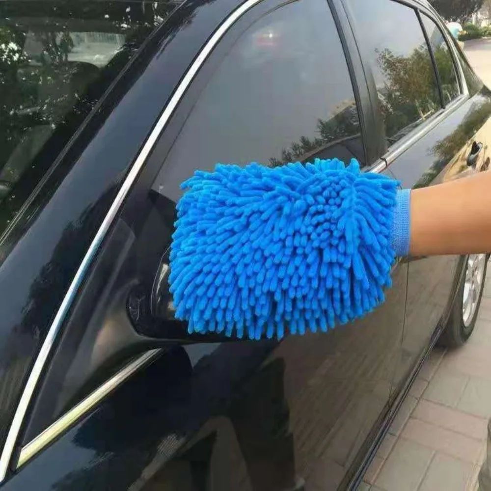 Double Sided Microfiber Cleaning Glove Mitts for Home Dusting and Car Wash