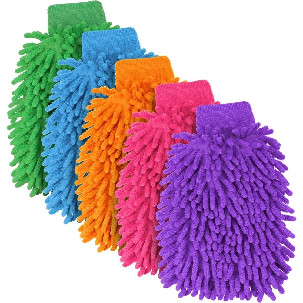 Double Sided Microfiber Cleaning Glove Mitts For Home Dusting And Car Wash 1