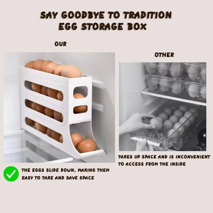 4 Tier Rolling Egg Dispenser Refrigerator Egg Storage Rack Holds 30 Eggs 1