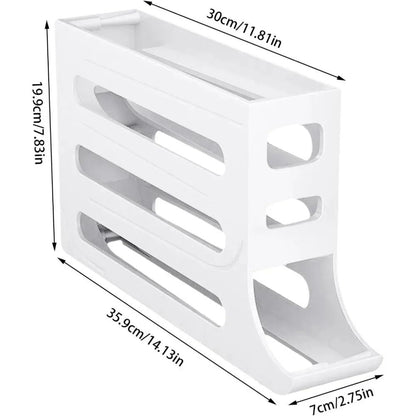 4 Tier Rolling Egg Dispenser Refrigerator Egg Storage Rack Holds 30 Eggs 5