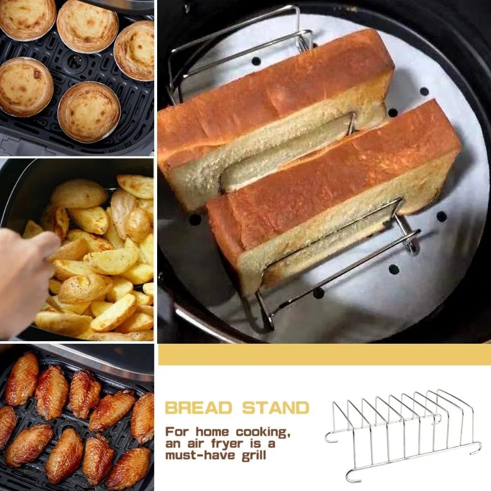 Stainless Steel Toast Bread Cooling Rack Rectangular Food Display And Air Fryer Accessory 3