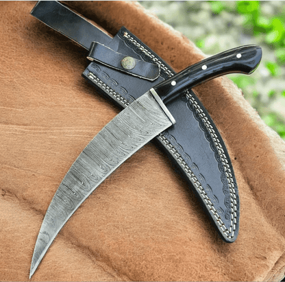Carbon Steel Knife | Scream Movie Prop Replica with Leather Sheath | Full Tang Knife | Hunter GIFT | BF GIFT