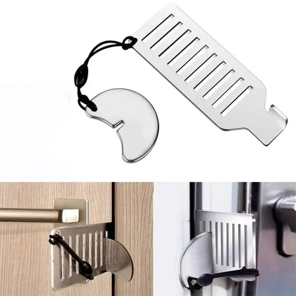 Portable Stainless Steel Door Blocker Safety Lock For Home And Travel Security