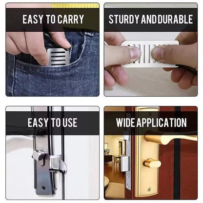 Portable Stainless Steel Door Blocker Safety Lock For Home And Travel Security 4