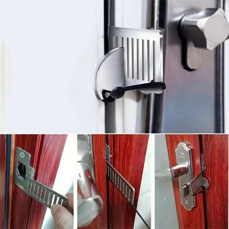 Portable Stainless Steel Door Blocker Safety Lock For Home And Travel Security 5