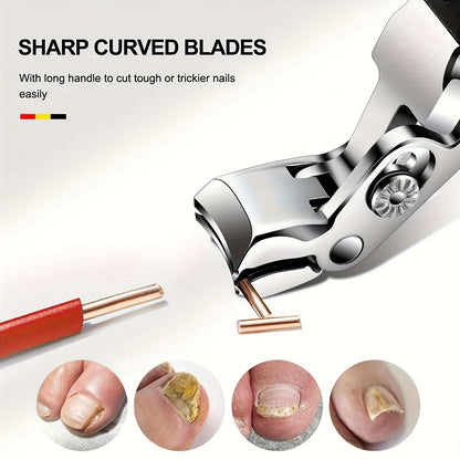 Professional Stainless Steel Toenail Clippers With Wide Jaw And Angled Head For Seniors 5