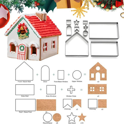 10 Piece Christmas Cookie Cutter Set Stainless Steel Holiday Baking Molds 1