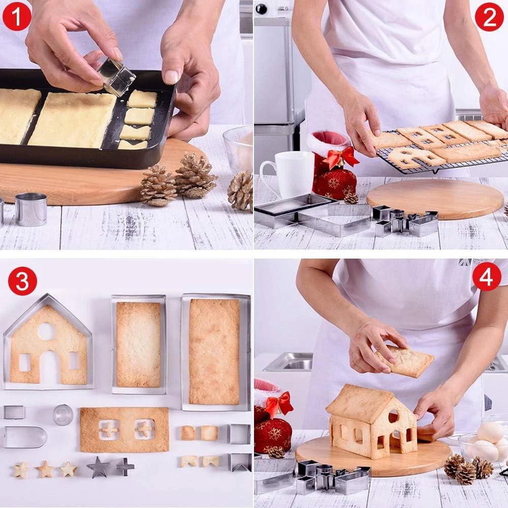 10 Piece Christmas Cookie Cutter Set Stainless Steel Holiday Baking Molds 2