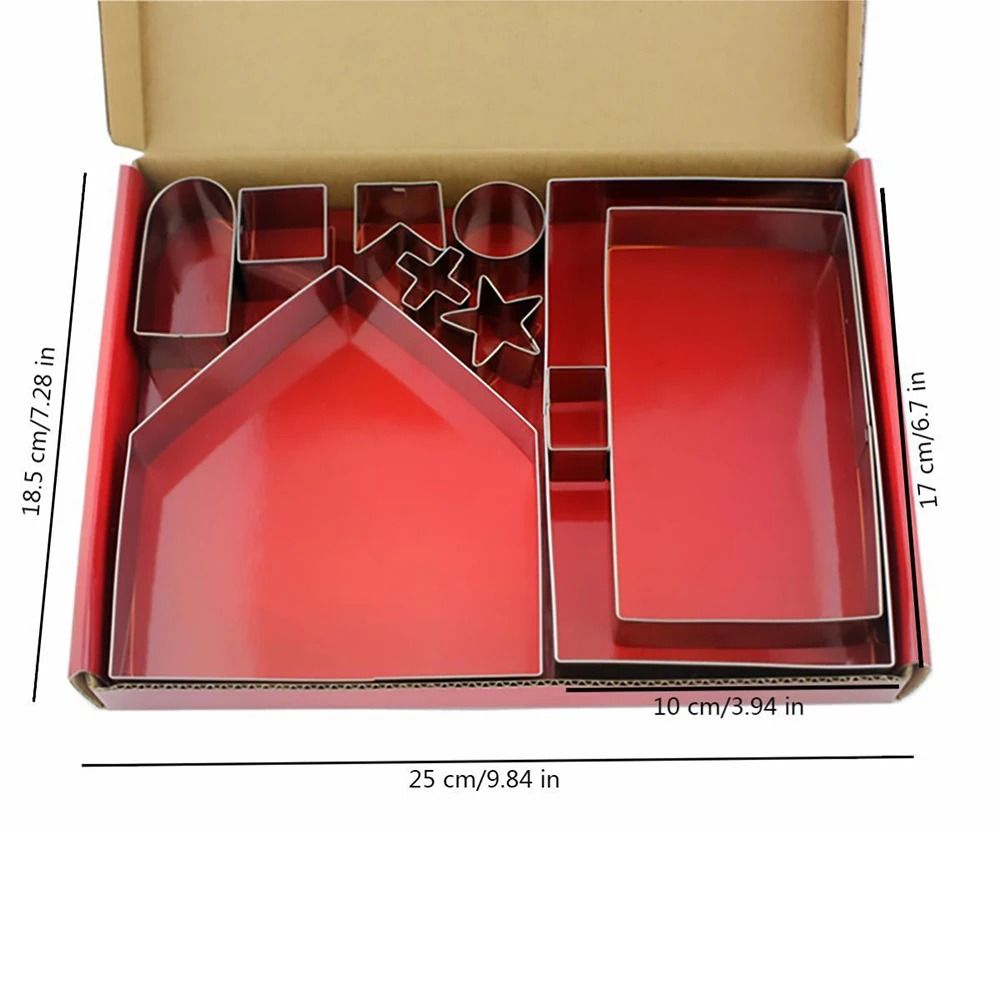 10 Piece Christmas Cookie Cutter Set Stainless Steel Holiday Baking Molds 6
