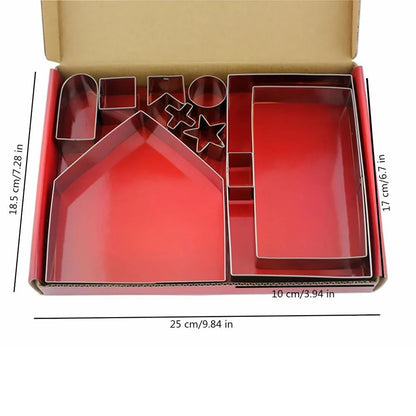 10 Piece Christmas Cookie Cutter Set Stainless Steel Holiday Baking Molds 6