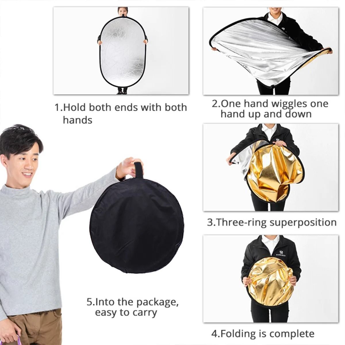 5 In 1 Photography Reflector Board For Studio And Outdoor Lighting 5