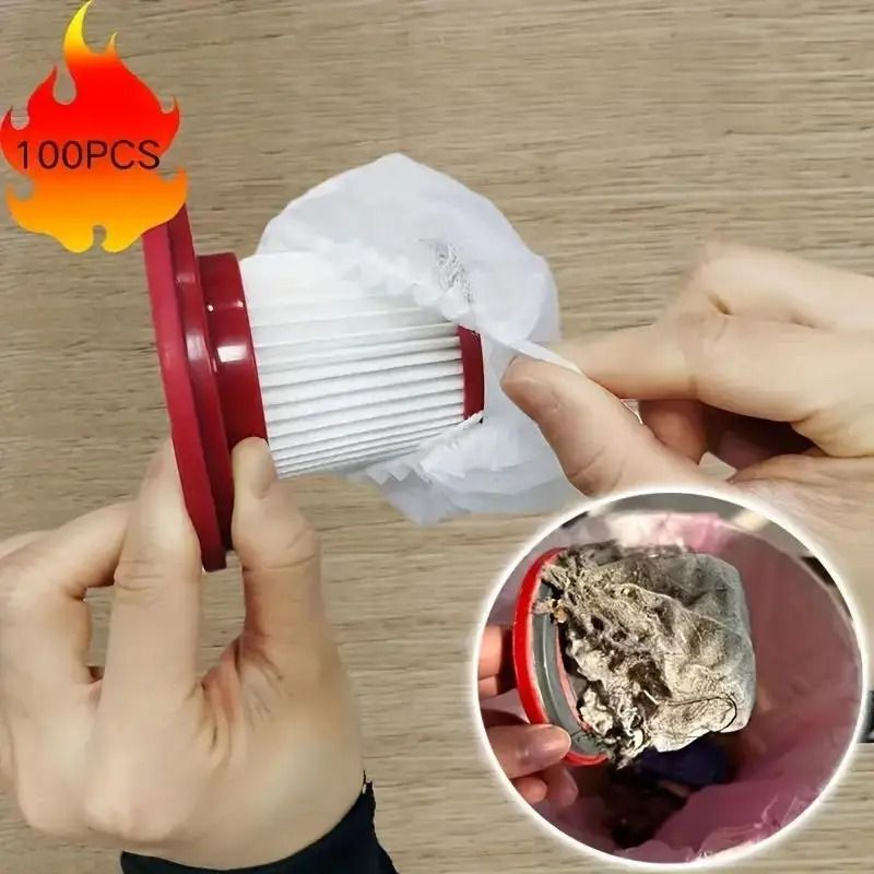 Disposable Vacuum Cleaner Filter Protective Covers Non Woven Washable Pre Filter Sleeves 100 Pack
